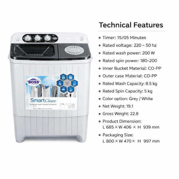 05fdd15e-d052-46a4-95bf-2efa58fa1552 KE-9500 BS Gray Washing Machine Twin Tub