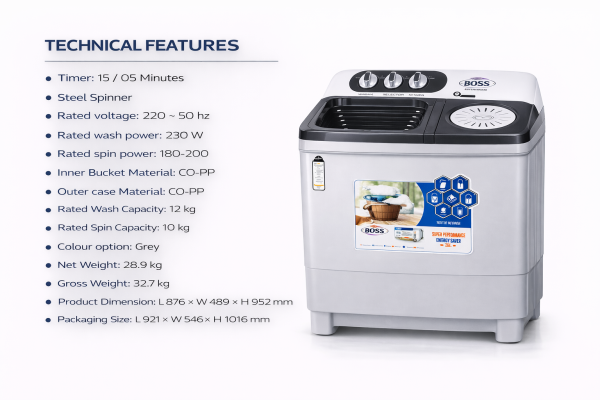 7f6864fc-1743-4641-8aa7-7bb267ef7da5 KE-14000-BS-Steel Spiner Twin Tub Washing Machine