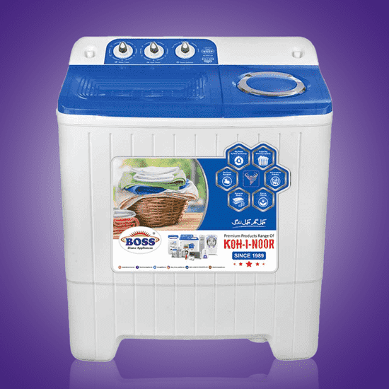8-transformed Twin Tub Baby Washing Machine K.E 6550-BS-S White (Steel Spiner)