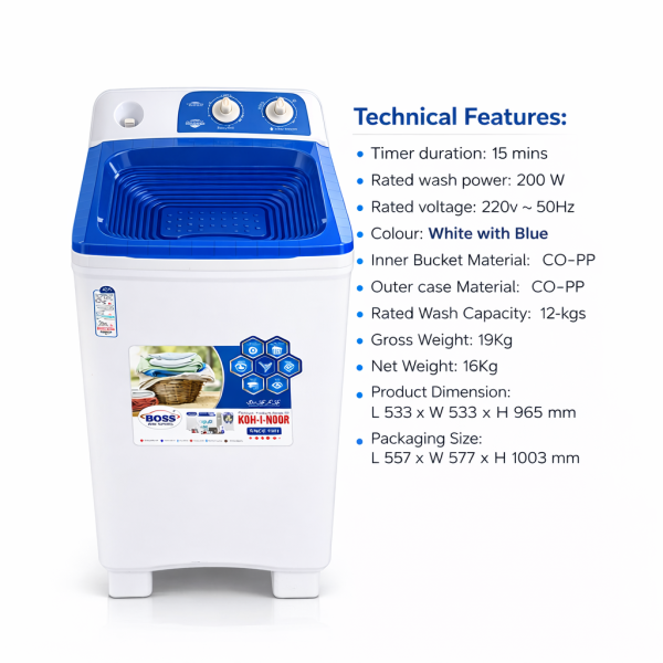 c4428669-d7e6-4358-af02-03e4db0b06fe K.E 4500-BS-White Single Washing Machine