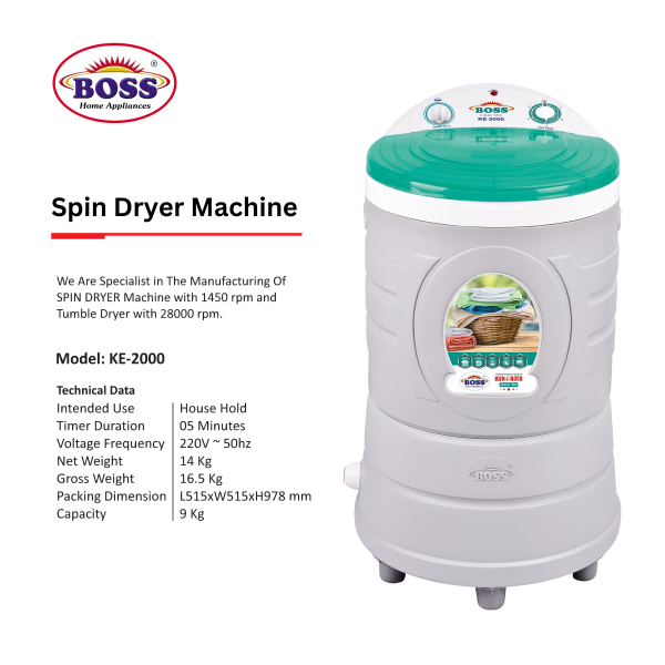 Spin Dryer K.E 2000-Green 9Kg