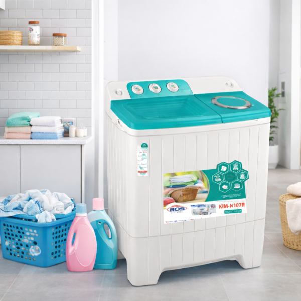 08a134b9-efc8-4972-9fc1-aa67cc886021 K.E 6550-BS-S-Green (Steel Spiner) Platinum Series Twin Tub Washing Machine