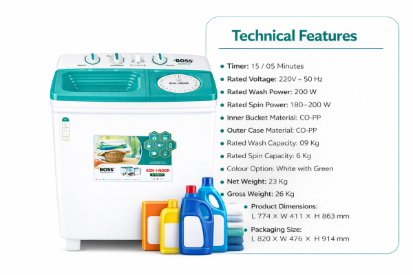 c2b16201-c45e-4454-8d2d-4d1baf80a909 K.E-7500-BS Green Platinum Series Washing Machine Twin Tub