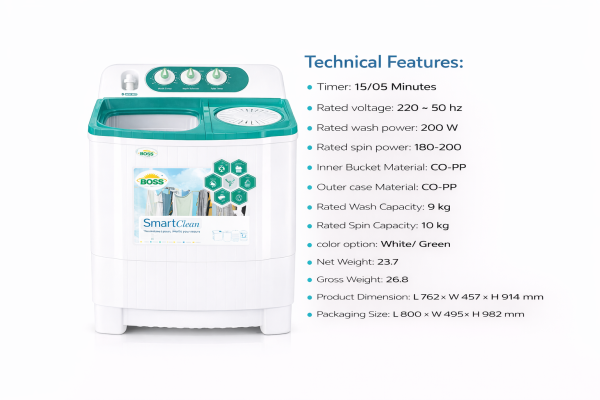 ecf5ccbc-a133-4ab6-8158-8c8741fcbddc KE-8500-BS Green Platinum Series Twin Tub Washing Machine